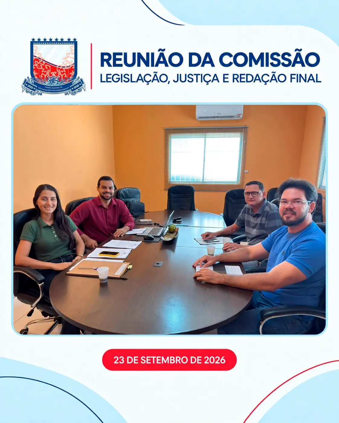 Foto 1 – Reunião da Comissão de Legislação, Justiça e Redação Final