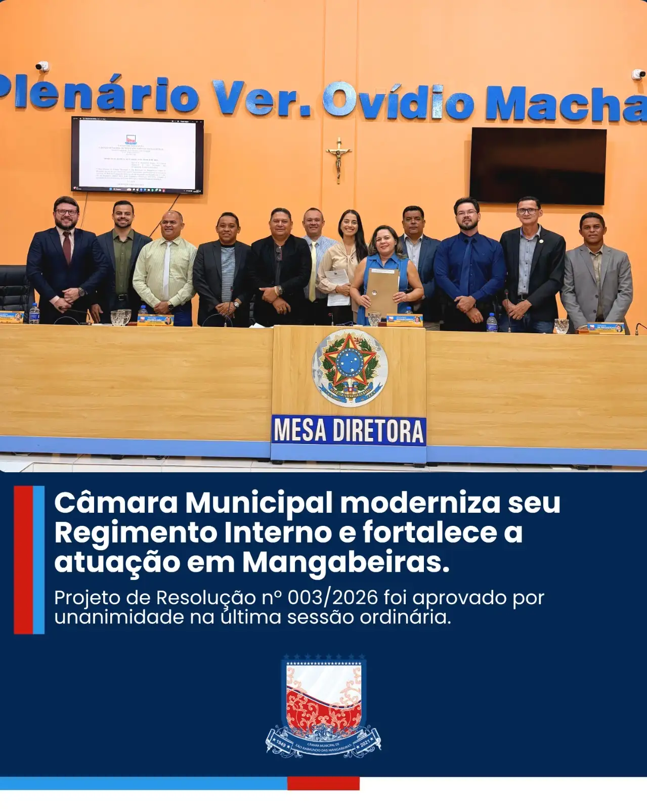 Câmara Municipal aprova novo Regimento Interno e moderniza funcionamento do Legislativo