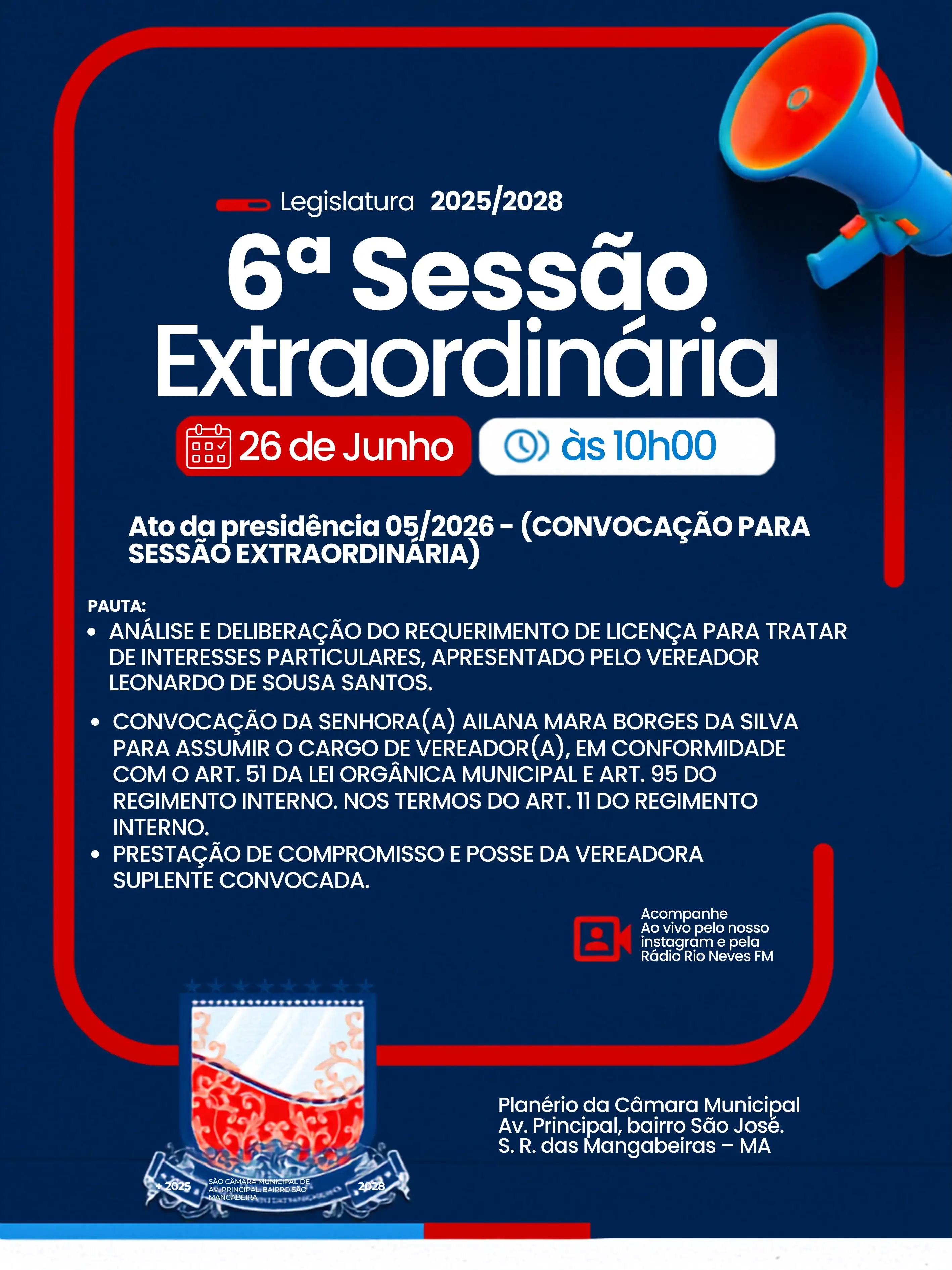 6ª Sessão Extraordinária