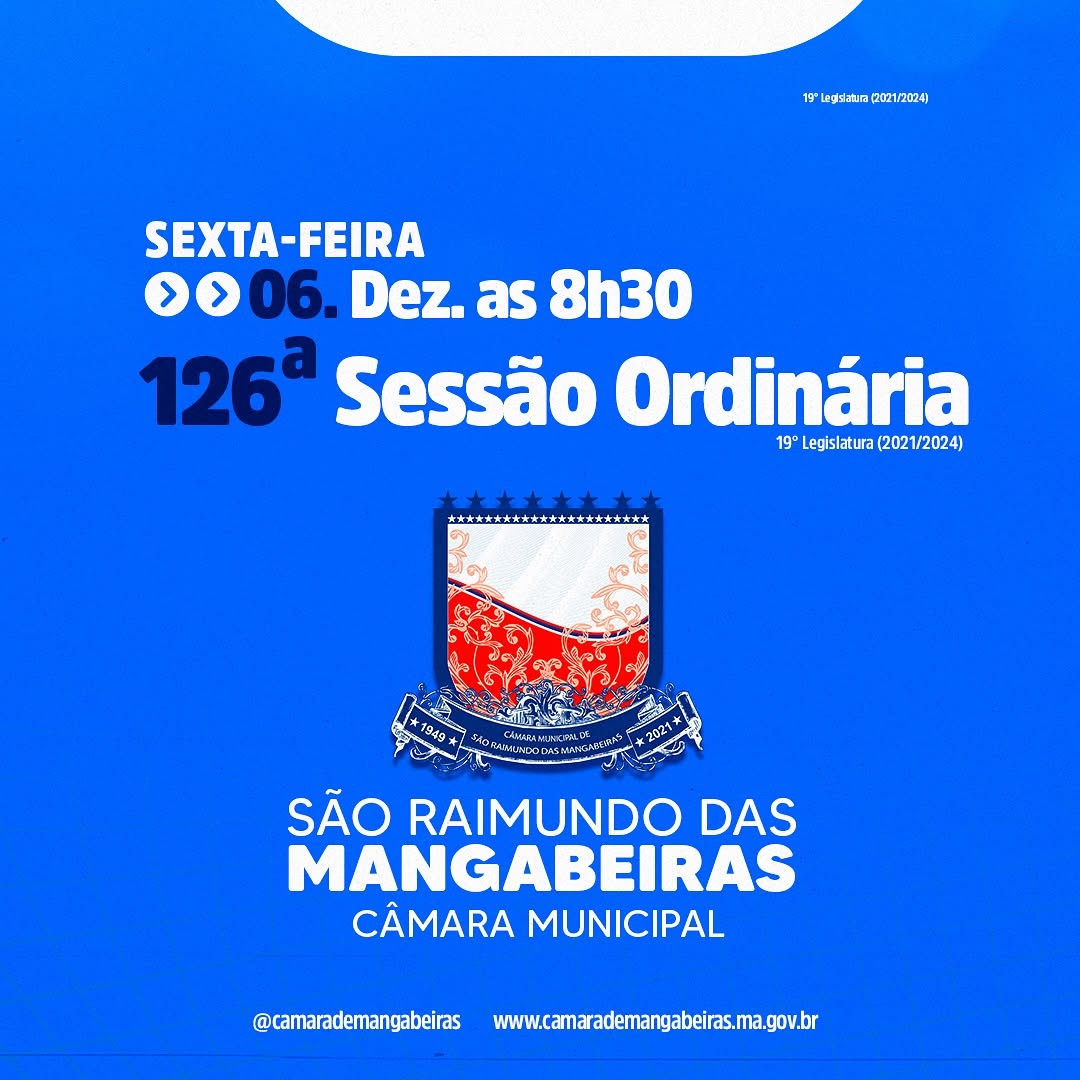 Sessão Ordinária desta sexta-feira (06/12)